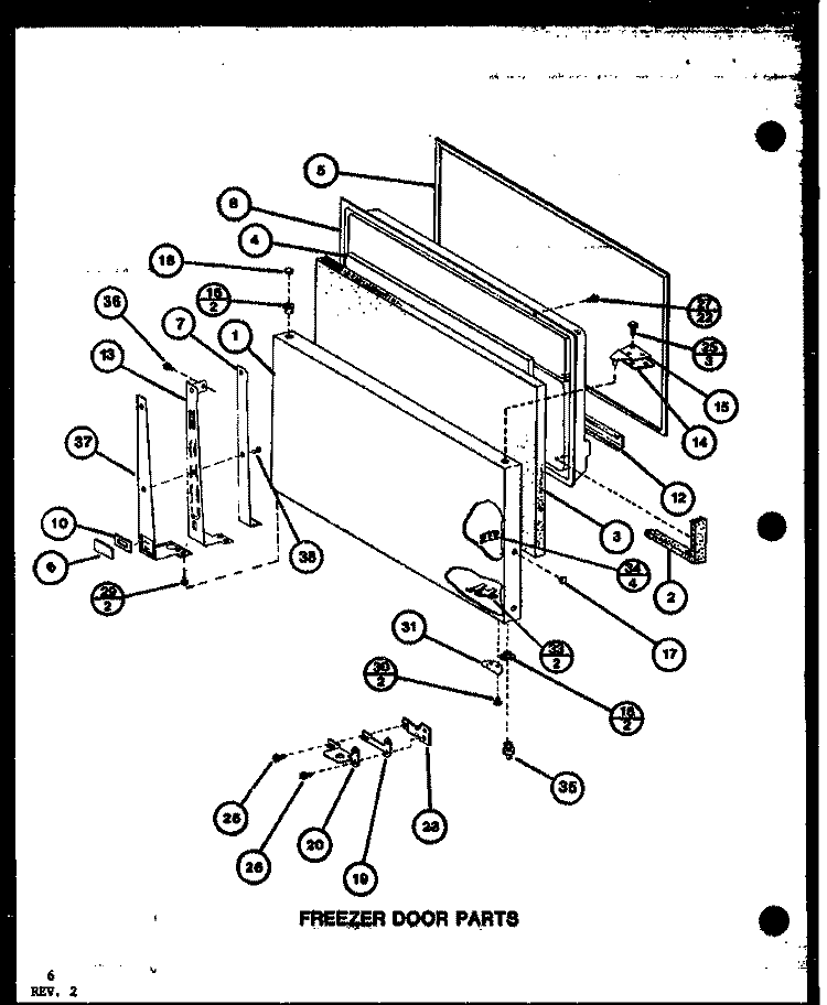FZ DOOR PARTS Diagram and Parts List for TX18K P7803201W Amana Refrigerator