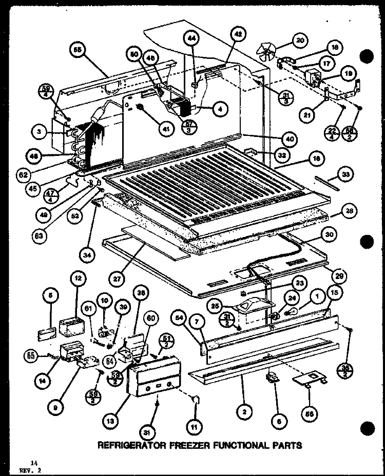 REF FZ FUNCTIONAL PARTS Diagram and Parts List for TC18K2 P7859230W Amana Refrigerator