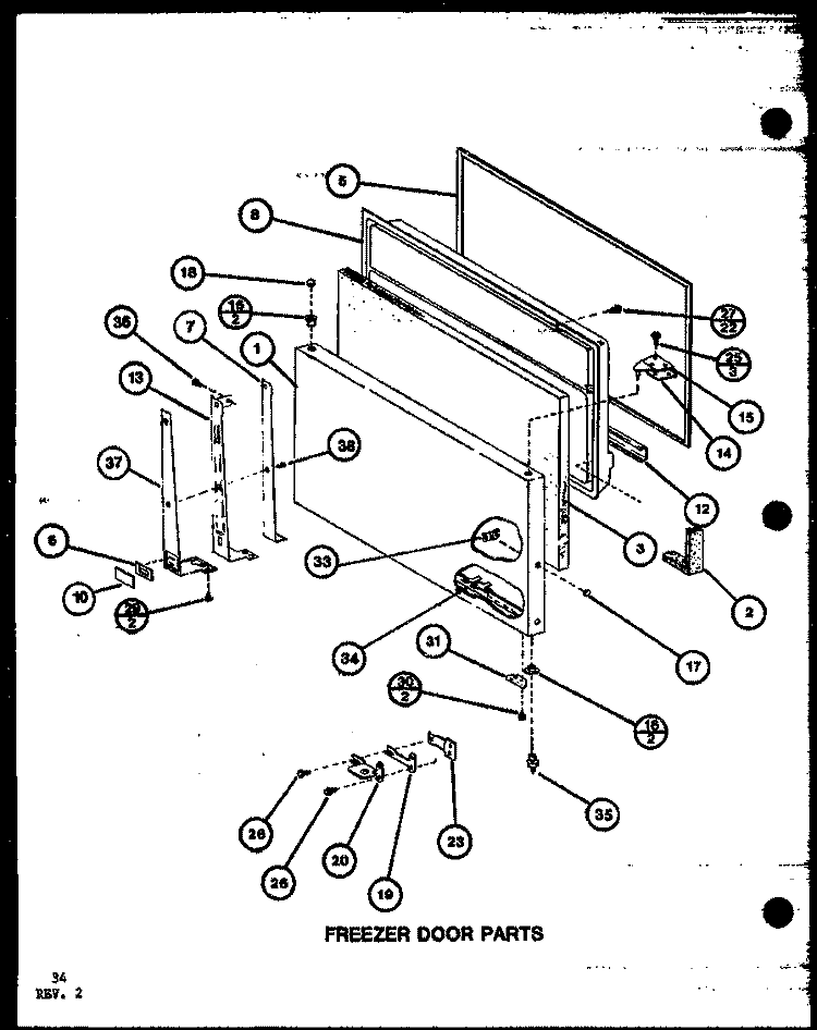 FZ DOOR PARTS Diagram and Parts List for TX22K P7859202W Amana Refrigerator