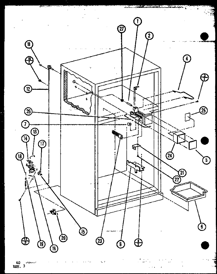 Page 18 Diagram and Parts List for TXI22K P7803243W Amana Refrigerator