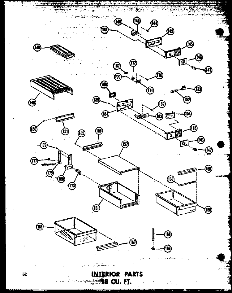 INTERIOR PARTS 18 CU. FT. Diagram and Parts List for TC18N-C P6023645W C Amana Refrigerator