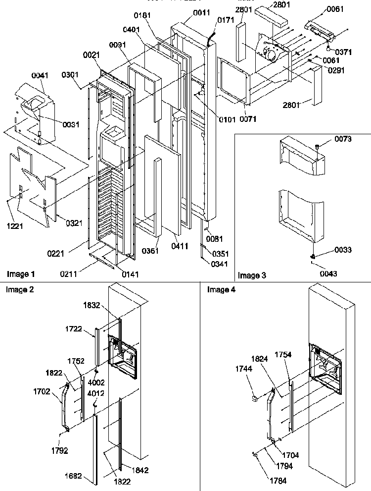 Freezer Door Diagram and Parts List for SGD22TL-P1303510WL  Amana Refrigerator