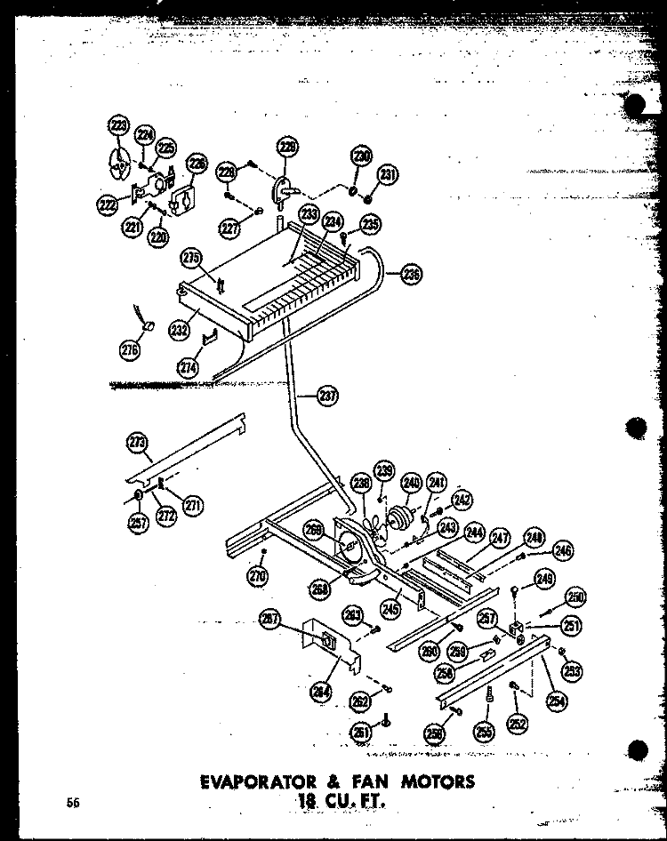 EVAP & FAN MOTORS 18 CU. FT. Diagram and Parts List for TC18N-C P6023645W C Amana Refrigerator