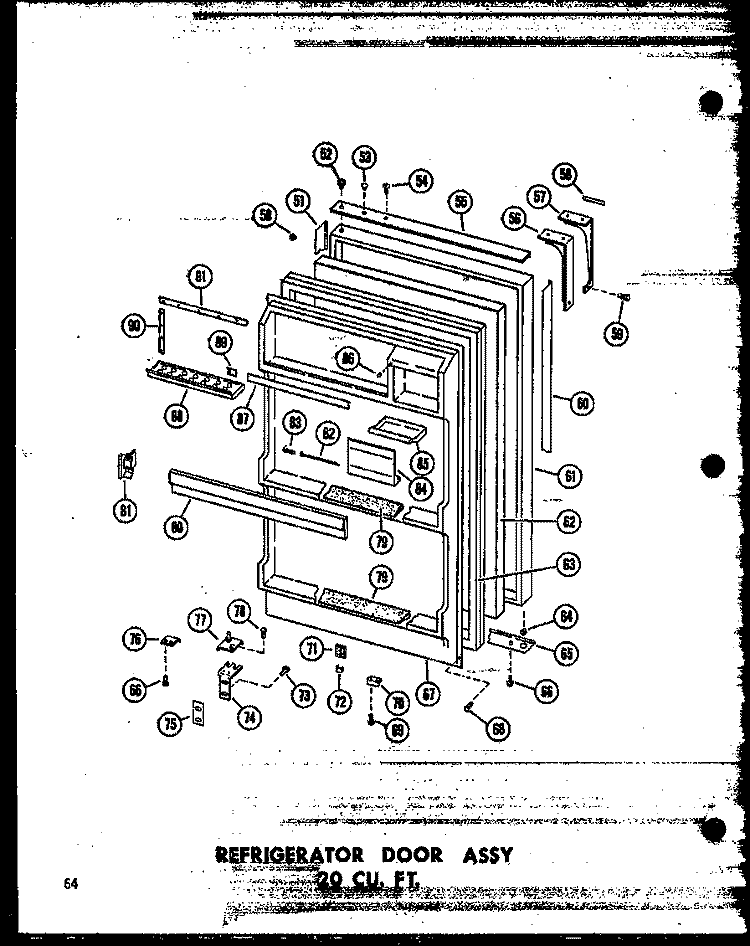 REF DOOR ASSY 20 CU. FT. Diagram and Parts List for TD20N-C P6023647W C Amana Refrigerator