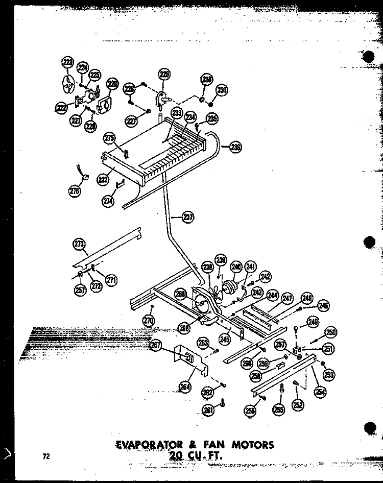 EVAP & FAN MOTORS 20 CU. FT. Diagram and Parts List for TD20N-C P6023647W C Amana Refrigerator