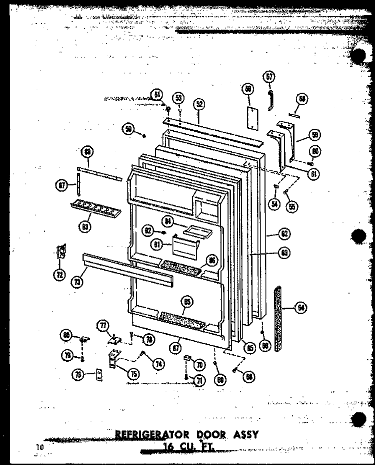 REF DOOR ASSY 16 CU. FT. Diagram and Parts List for T16W-A P6030306W A Amana Refrigerator