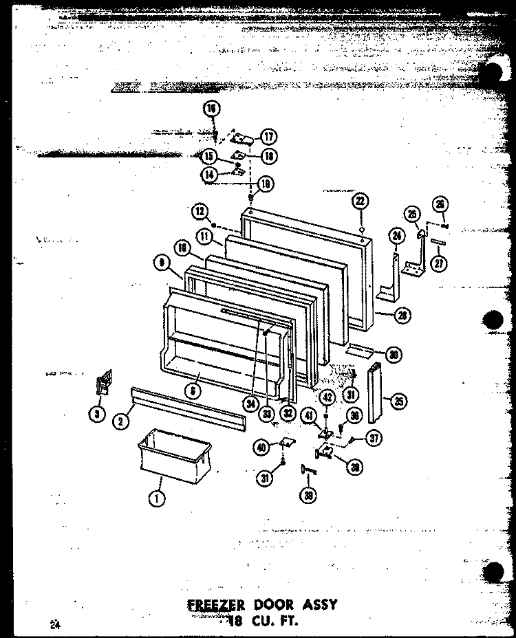 FZ DOOR ASSY 18 CU. FT. Diagram and Parts List for TC18N-A P6023691W A Amana Refrigerator