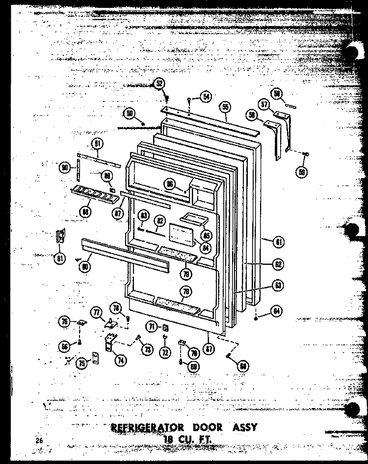 REF DOOR ASSY 18 CU. FT. Diagram and Parts List for TC18N-A P6023691W A Amana Refrigerator