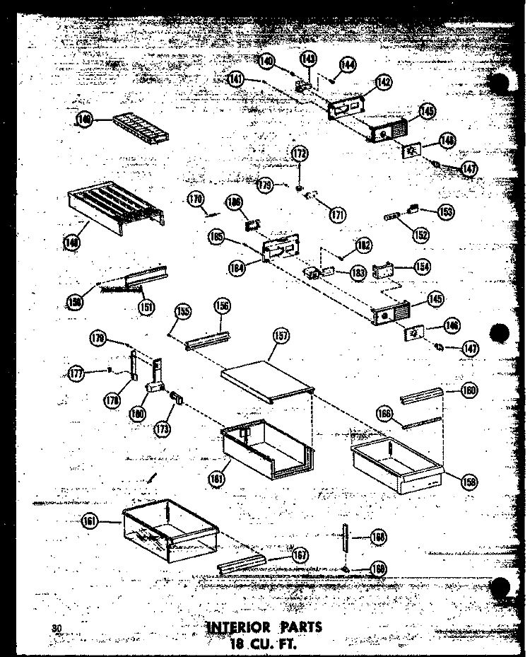 INTEIROR PARTS 18 CU. FT. Diagram and Parts List for TC18N-A P6023691W A Amana Refrigerator
