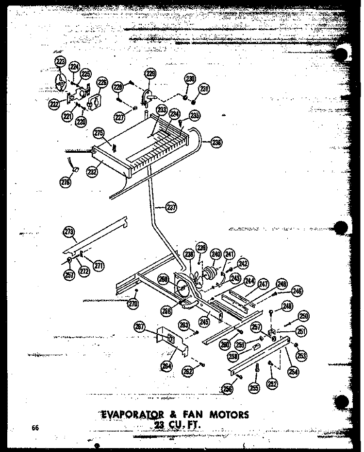EVAP & FAN MOTORS 23 CU. FT. Diagram and Parts List for TD23W P6030314W Amana Refrigerator
