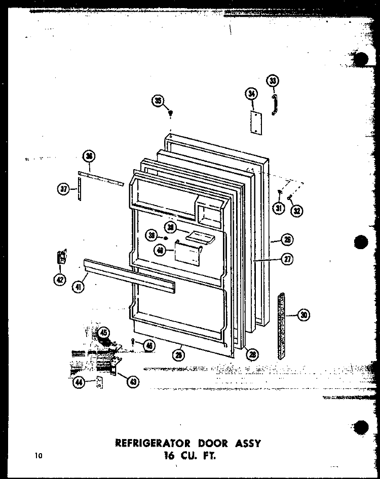 REF DOOR ASSY 16 CU. FT. Diagram and Parts List for ET16N P6030365W Amana Refrigerator