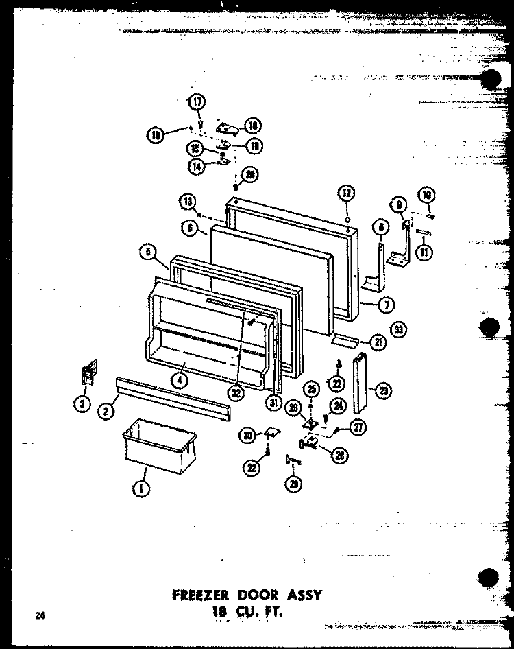 FZ DOOR ASSY 18 CU. FT. Diagram and Parts List for TC18N-C P6030359W C Amana Refrigerator
