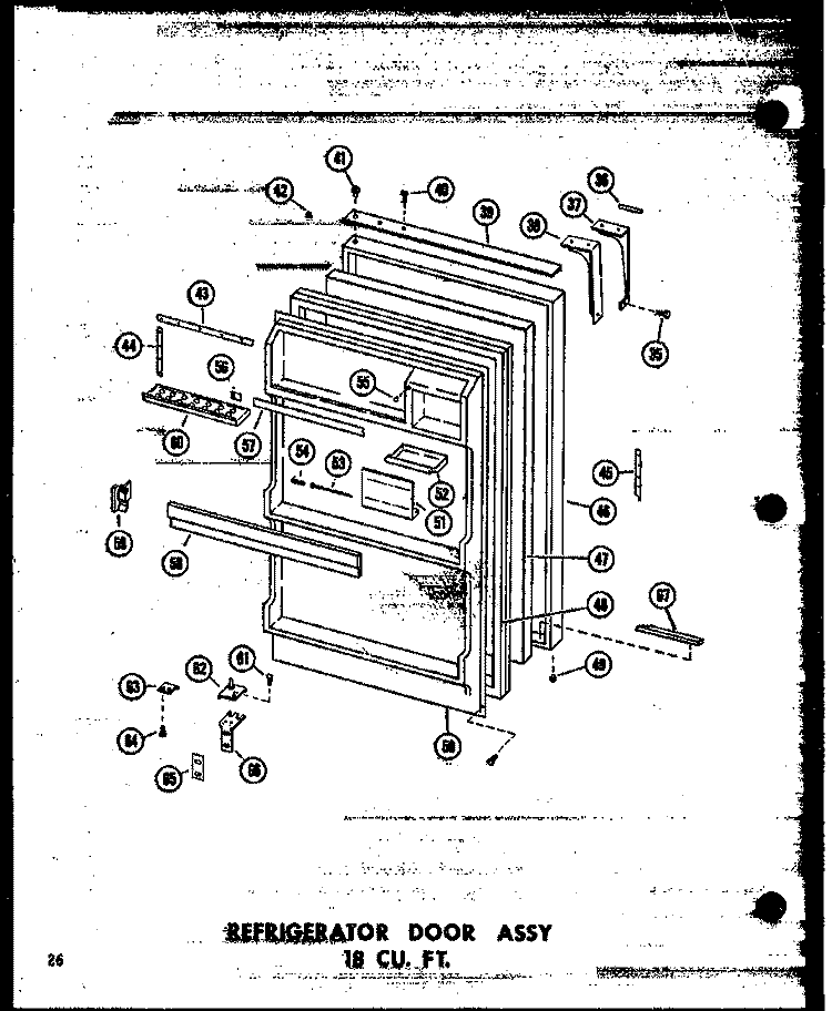 REF DOOR ASSY 18 CU. FT. Diagram and Parts List for TC18N-C P6030359W C Amana Refrigerator