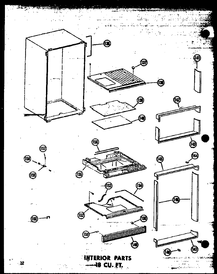 INTERIOR PARTS 18 CU. FT. Diagram and Parts List for TC18N-C P6030359W C Amana Refrigerator
