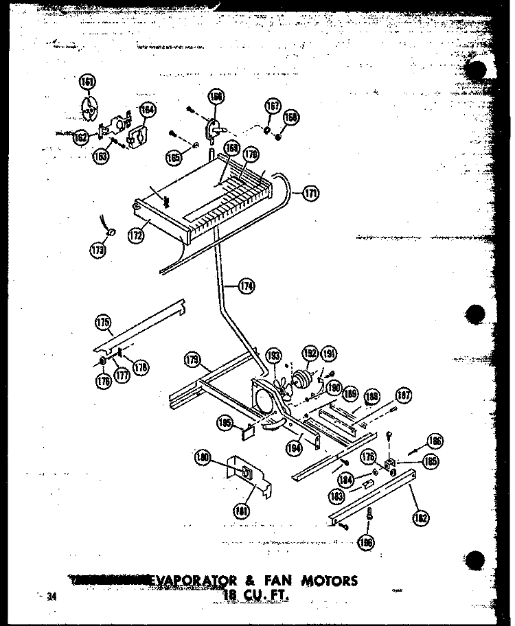 EVAP & FAN MOTORS 18 CU. FT. Diagram and Parts List for TC18N-C P6030359W C Amana Refrigerator
