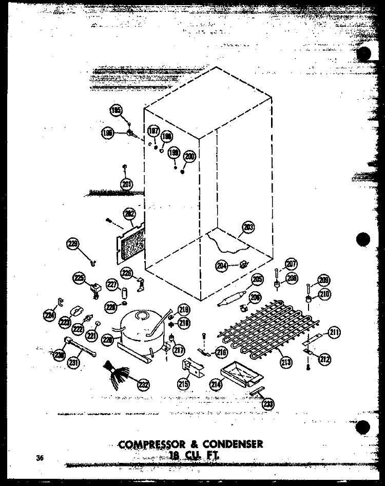 COMPRESSOR & COMPRESSOR 18 CU. FT. Diagram and Parts List for TC18N-C P6030359W C Amana Refrigerator