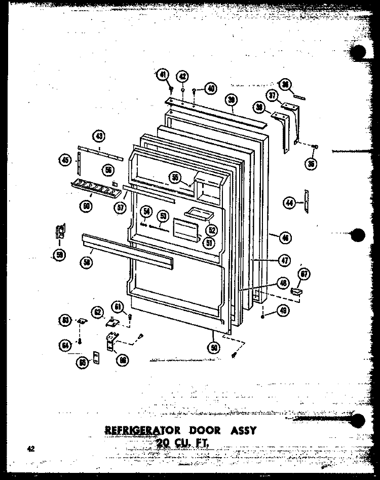 REF DOOR ASSY 20 CU. FT. Diagram and Parts List for TR20W-AG P6030361W G Amana Refrigerator