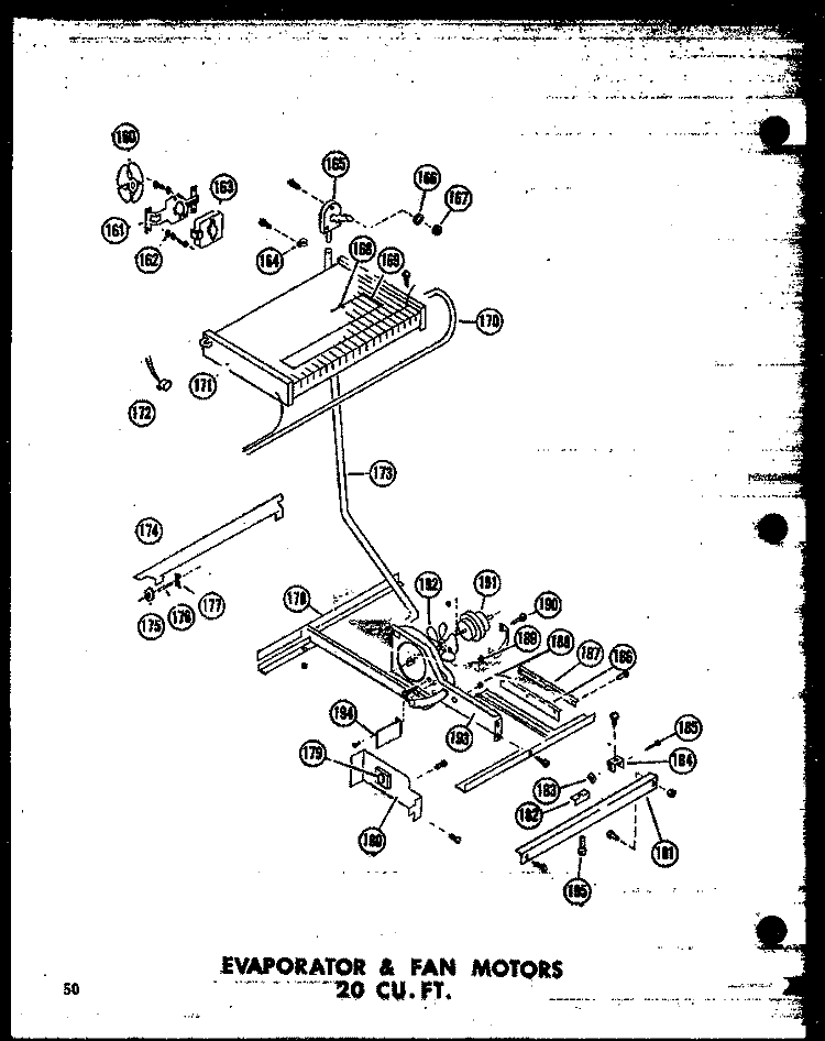 EVAP & FAN MOTORS 20 CU. FT. Diagram and Parts List for TR20W-AG P6030361W G Amana Refrigerator