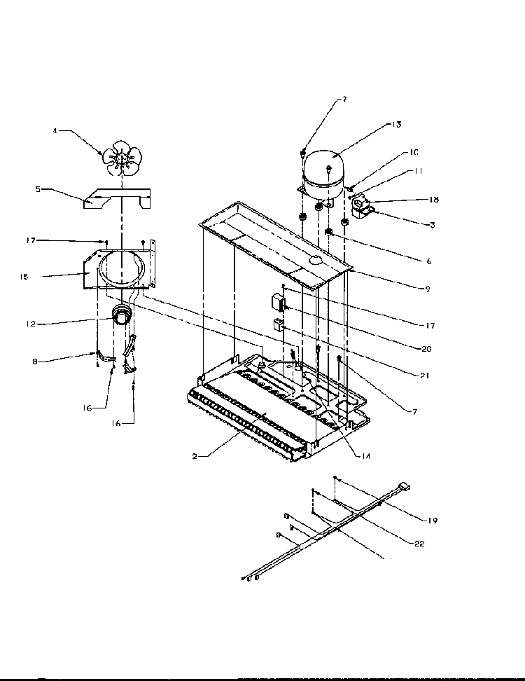 Compressor Compartment Diagram and Parts List for TP21A3L-P1181503WL  Amana Refrigerator