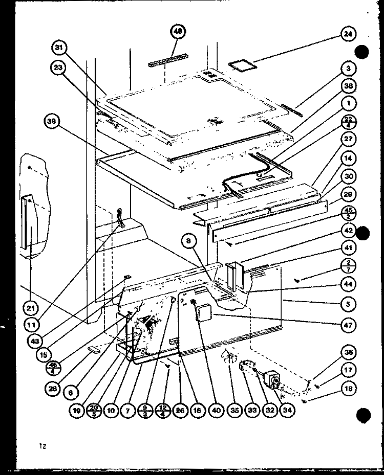 Page 5 Diagram and Parts List for BC20J P7680812W Amana Refrigerator