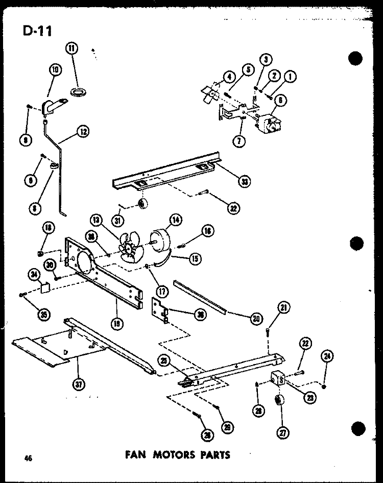 FAN MOTORS PARTS Diagram and Parts List for TD23D-G P7466006W G Amana Refrigerator