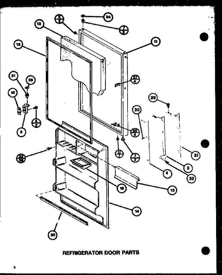 REF DOOR PARTS Diagram and Parts List for TMI16K P7803232W Amana Refrigerator