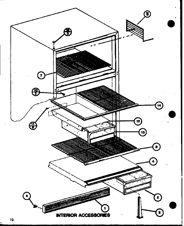 INTERIOR ACCESSORIES Diagram and Parts List for TMI16K P7803232W Amana Refrigerator