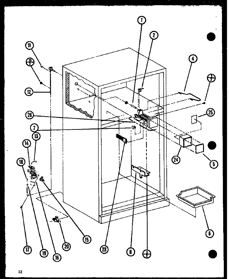 Page 4 Diagram and Parts List for TMI16K P7803232W Amana Refrigerator