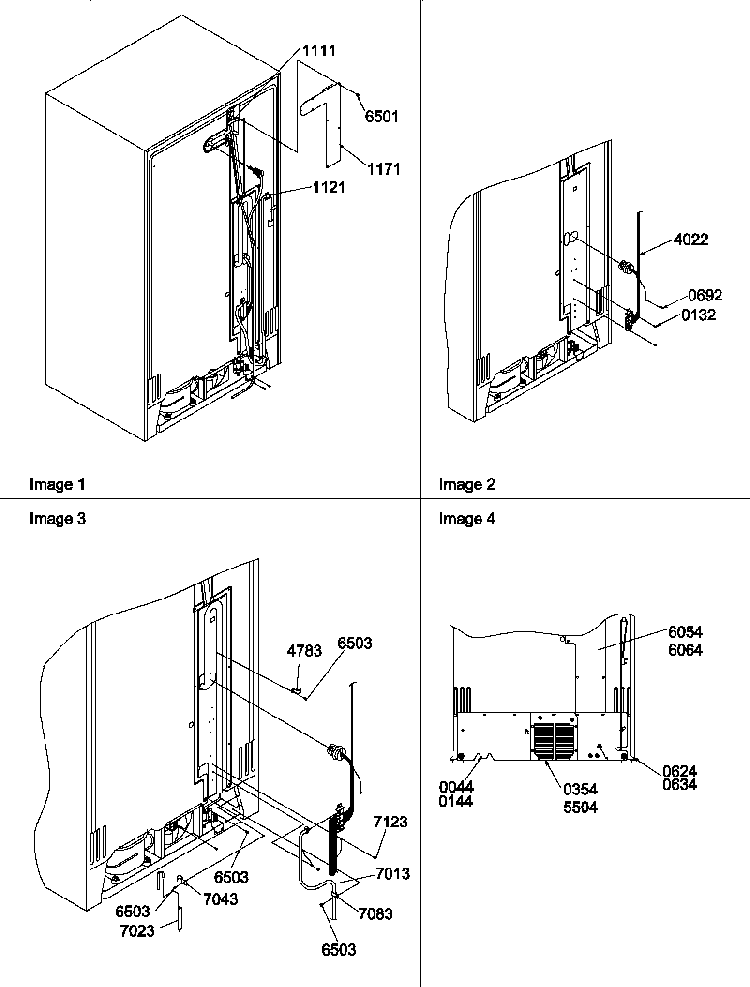 Cabinet Back Diagram and Parts List for SS25TE-P1194003WE  Amana Refrigerator