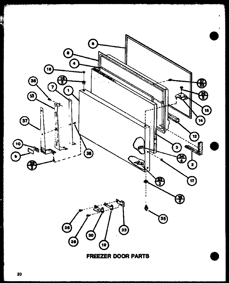 FZ DOOR PARTS Diagram and Parts List for TMI18K P7803234W Amana Refrigerator
