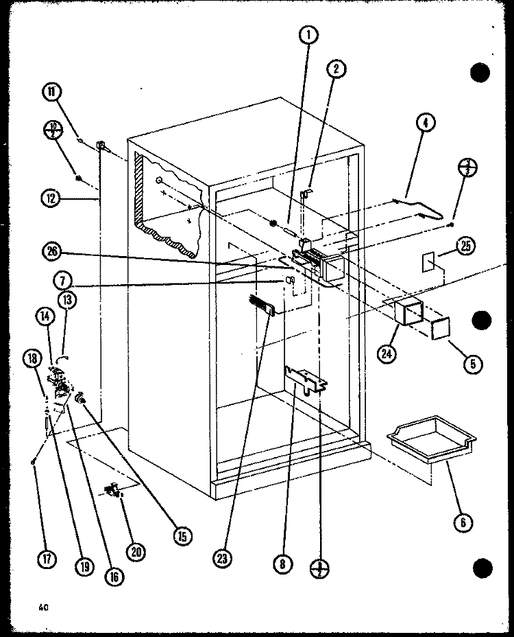 Page 18 Diagram and Parts List for TMI20K P7803235W Amana Refrigerator