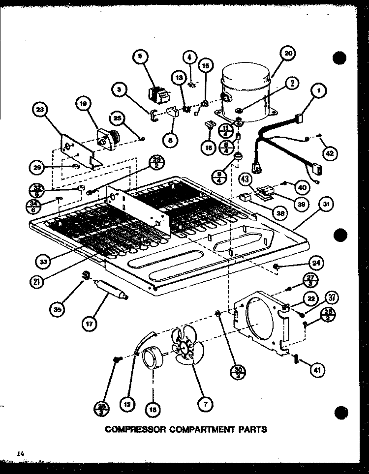 COMPRESSOR COMPARTMENT PARTS Diagram and Parts List for TC20K2 P7803250W Amana Refrigerator