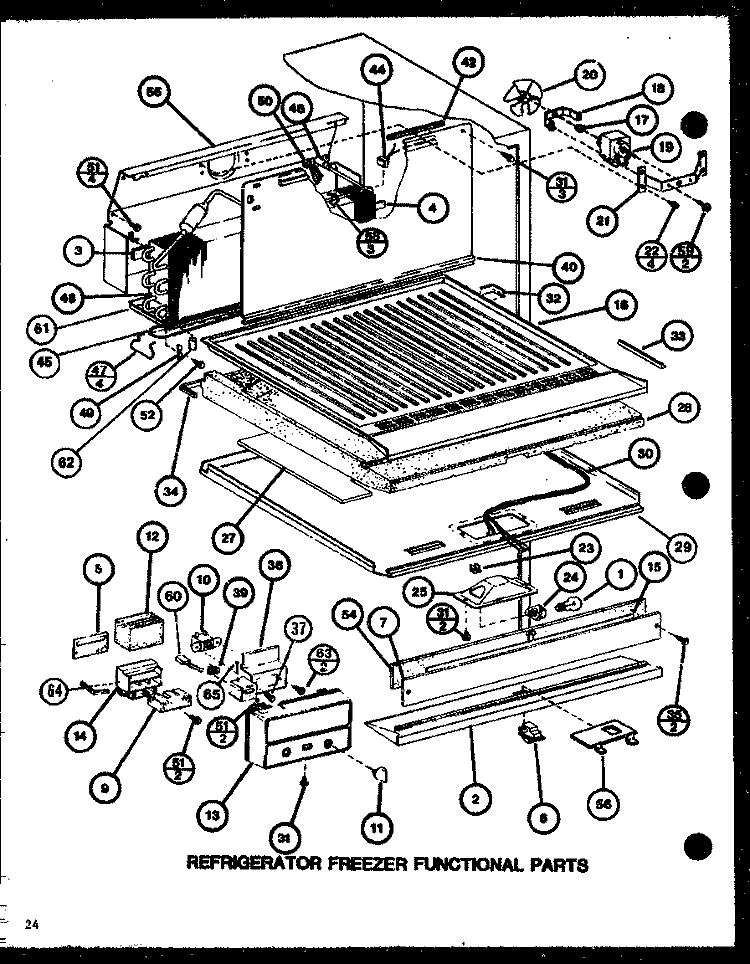 REF FZ FUNCTIONAL PARTS Diagram and Parts List for TC22K2 P7859227W Amana Refrigerator