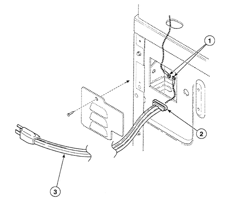 Power Cord Diagram and Parts List for SSG419WF  Speed Queen Dryer