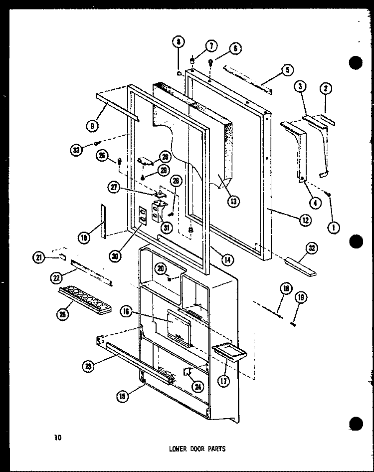 LOWER DOOR PARTS Diagram and Parts List for TC18C-L P7350016W L Amana Refrigerator