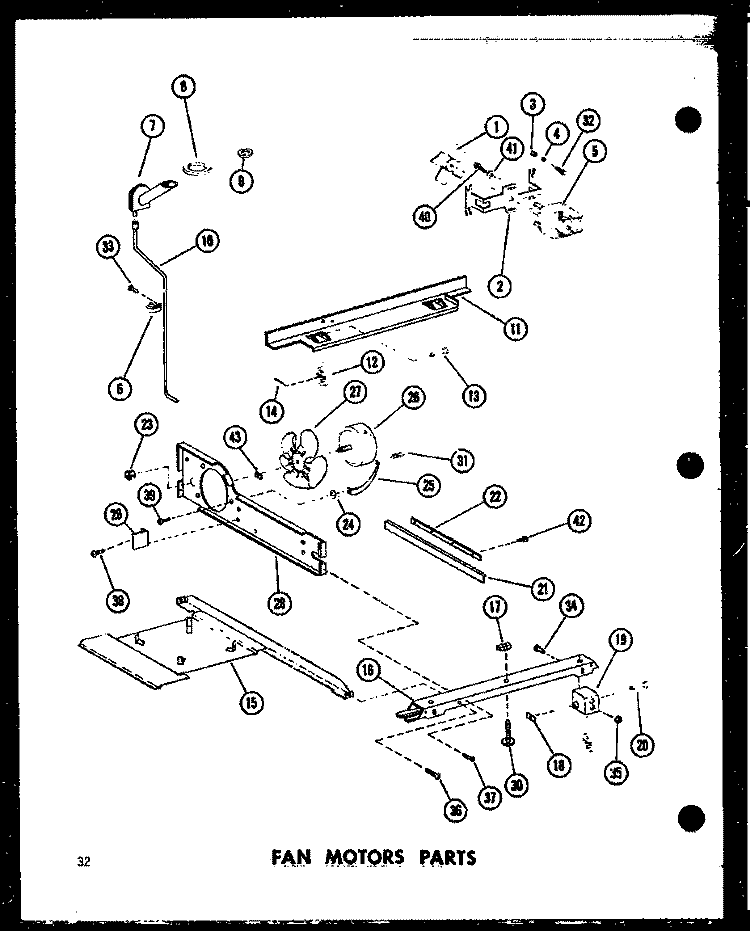 FAN MOTORS PARTS Diagram and Parts List for TC20C P7350021W Amana Refrigerator