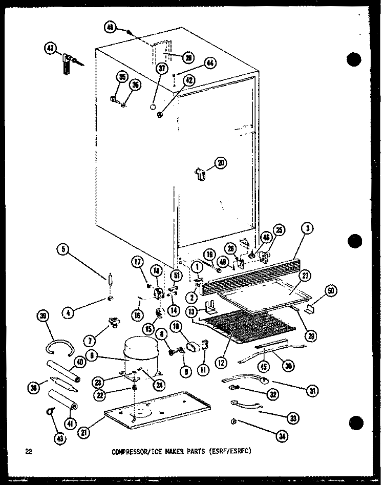 COMPRESSOR / ICE MAKER PARTS (ESRF / ESRFC) Diagram and Parts List for ESRF14C-C P7395309W C Amana Refrigerator