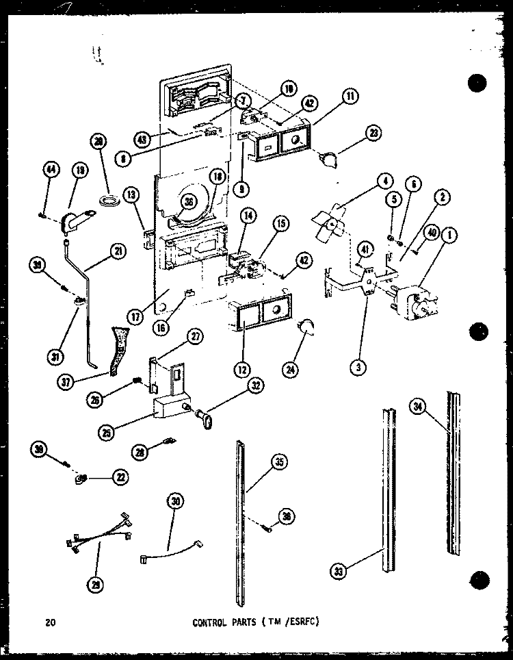 CONTROL PARTS (TM / ESRFC) Diagram and Parts List for TM16D P7395322W Amana Refrigerator