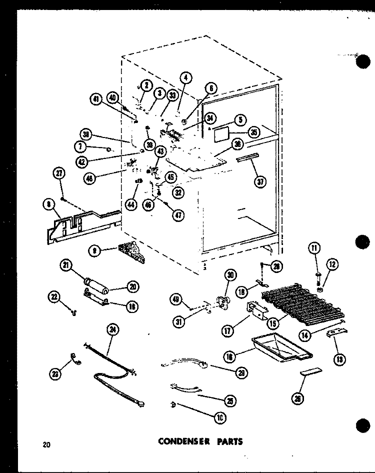 CONDENSER PARTS Diagram and Parts List for TCI18D P7350027W Amana Refrigerator