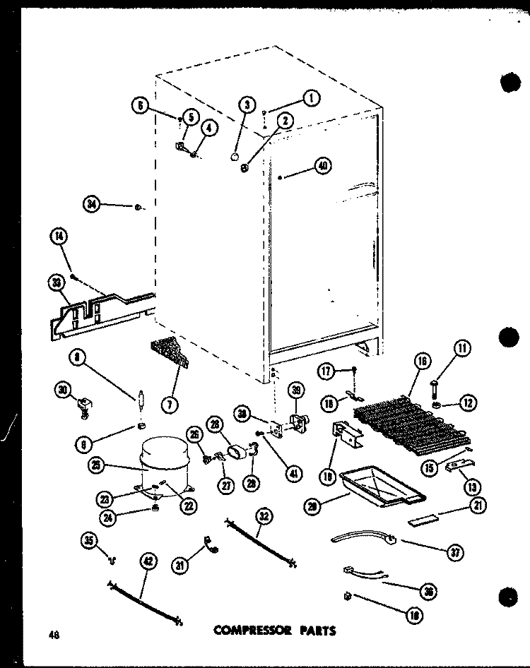 COMPRESSOR PARTS Diagram and Parts List for TD23D P7350026W Amana Refrigerator
