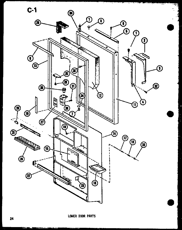 LOWER DOOR PARTS Diagram and Parts List for TC20FL P7528808W L Amana Refrigerator
