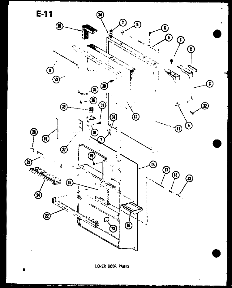LOWER DOOR PARTS Diagram and Parts List for TLI20F P7528816W Amana Refrigerator