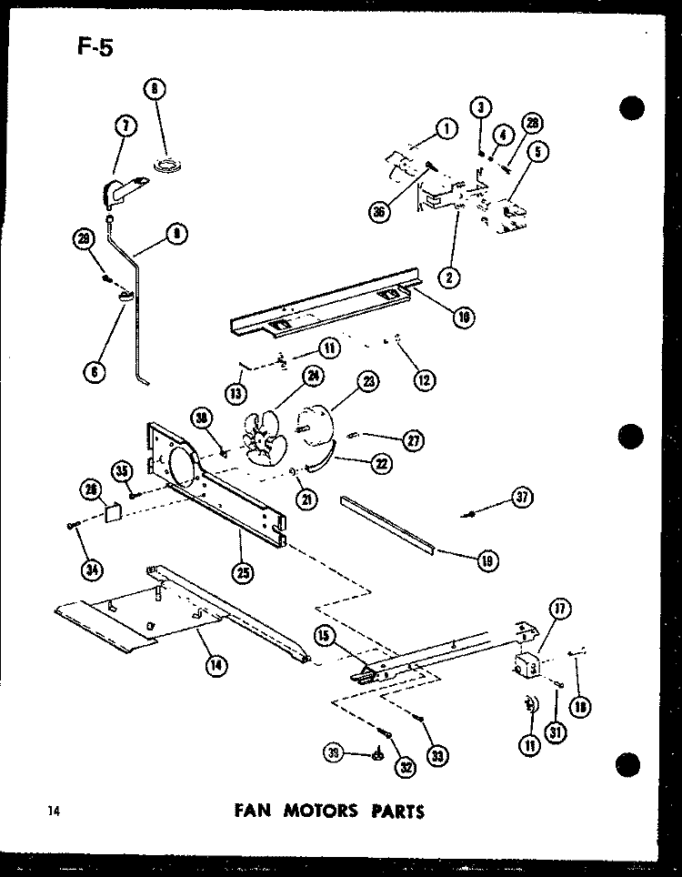 FAN MOTORS PARTS Diagram and Parts List for TLI20F P7528816W Amana Refrigerator