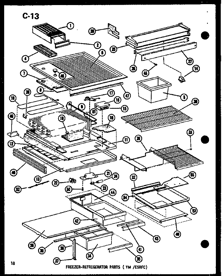 FZ - REF PARTS (TM / ESRFC) Diagram and Parts List for TM14FA P7565802W A Amana Refrigerator