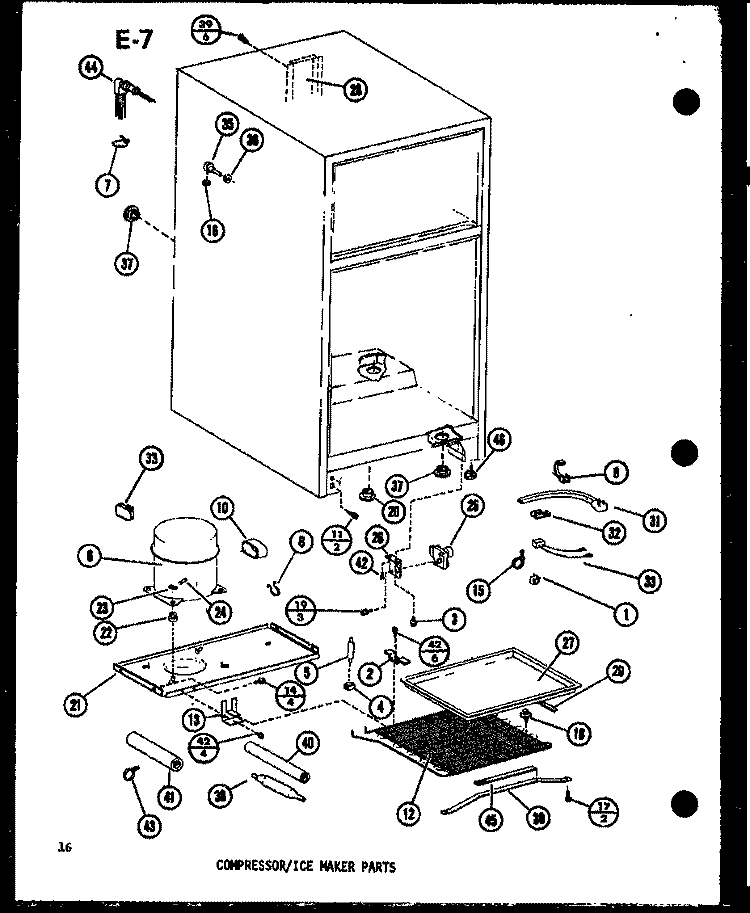 COMPRESSOR / ICE MAKER PARTS Diagram and Parts List for TM14G P7565808W Amana Refrigerator