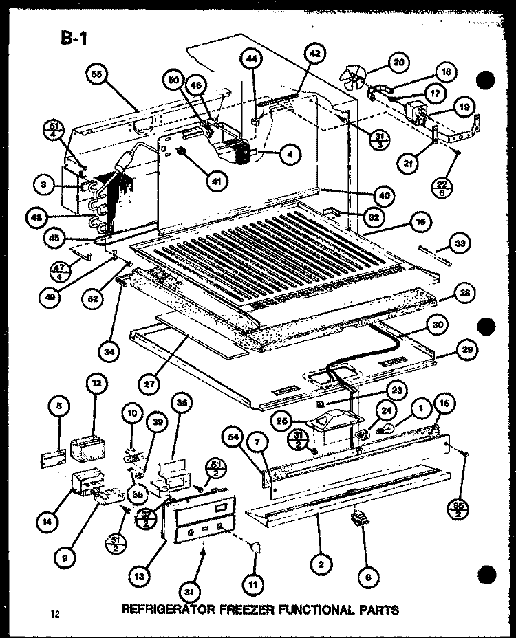 REF FZ FUNCTIONAL PARTS Diagram and Parts List for TM16G P7553507W Amana Refrigerator
