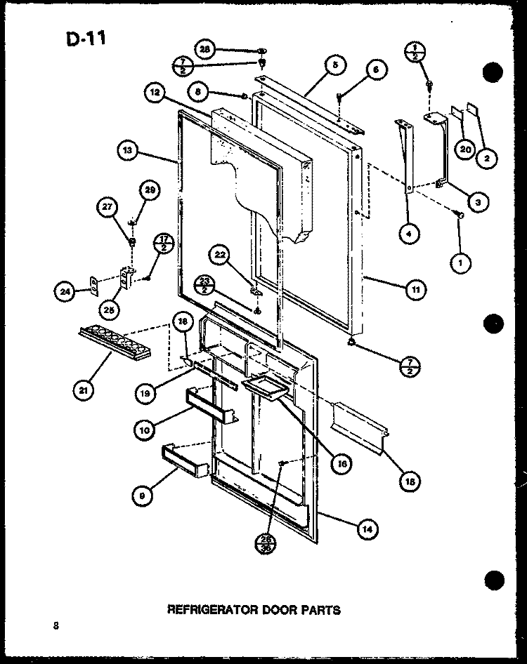REF DOOR PARTS Diagram and Parts List for TC18G P7651205W Amana Refrigerator