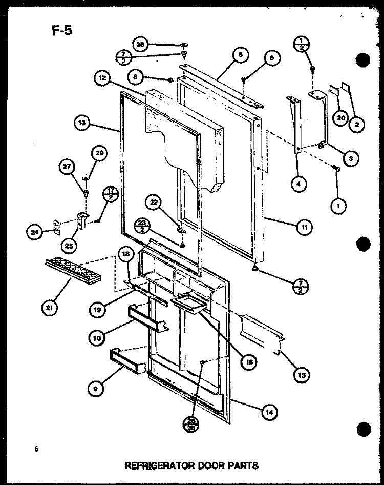 REF DOOR PARTS Diagram and Parts List for TL18G P7651206W Amana Refrigerator
