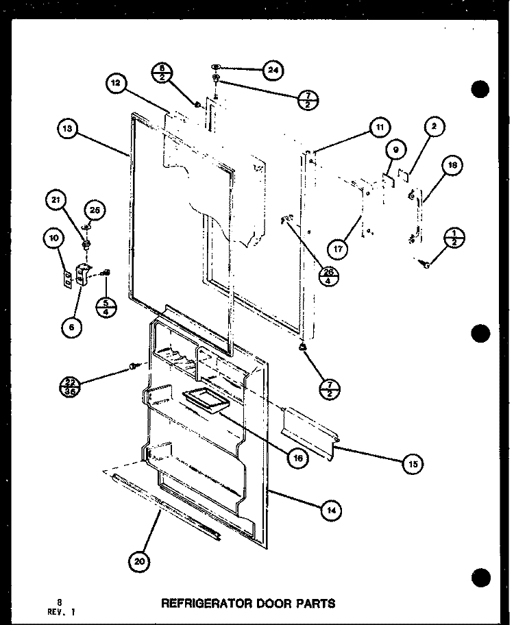 REF DOOR PARTS Diagram and Parts List for TM16G P7651218W Amana Refrigerator