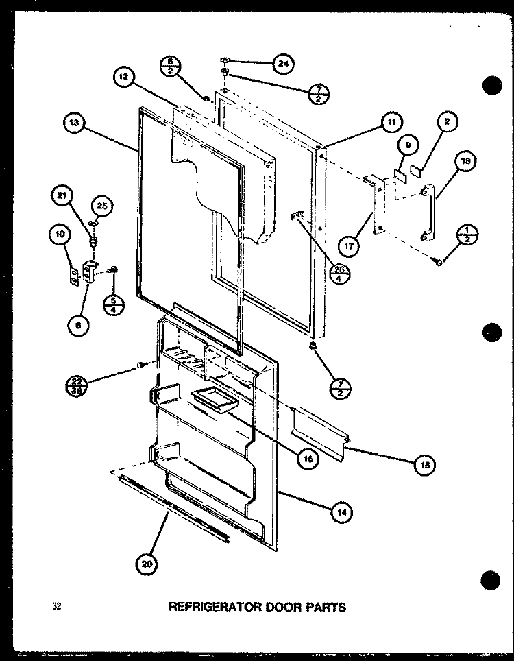 REF DOOR PARTS Diagram and Parts List for TM20G P7651220W Amana Refrigerator
